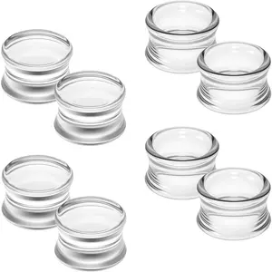 6G-30mm  Gauges for Ear Solid and Hollow Tunnel Plugs Stretcher lightweight Plugs Clear Double Flared  Tunnels Earrings for Women Men