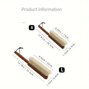 Soft Dusting Brush with Wooden Handle, Reusable Natural Fiber Bristles, Ideal for Cleaning Beds, Sofas, Furniture, Coats