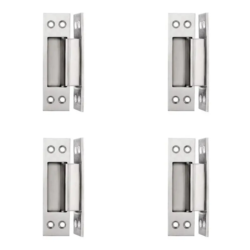 4pcs 4-Inch Stainless Steel Concealed Door Hinges, Silver Hidden Hinges for Wooden Doors