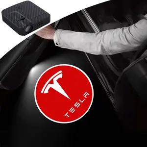 2PC Led Car Door Welcome Light Logo Shadow Projector Laser Lamp For Tesla Model 3 Model S Model X Model Y Roadster SpaceX Accessories
