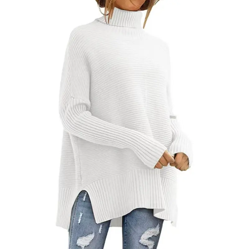 Women's Turtleneck Oversized Sweaters Fall Outfits Clothes Trendy Fashion Long Pullover Knit Winter Tunic 2025