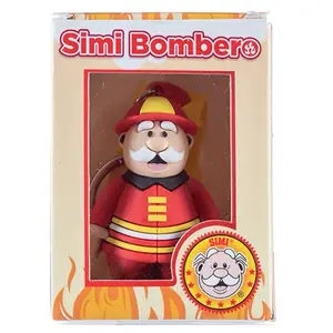 Llavero (Keychain) Doctor Simi Bombero - Red Uniform with Hat, Keychain Design, Includes "Simi Bombero" Logo