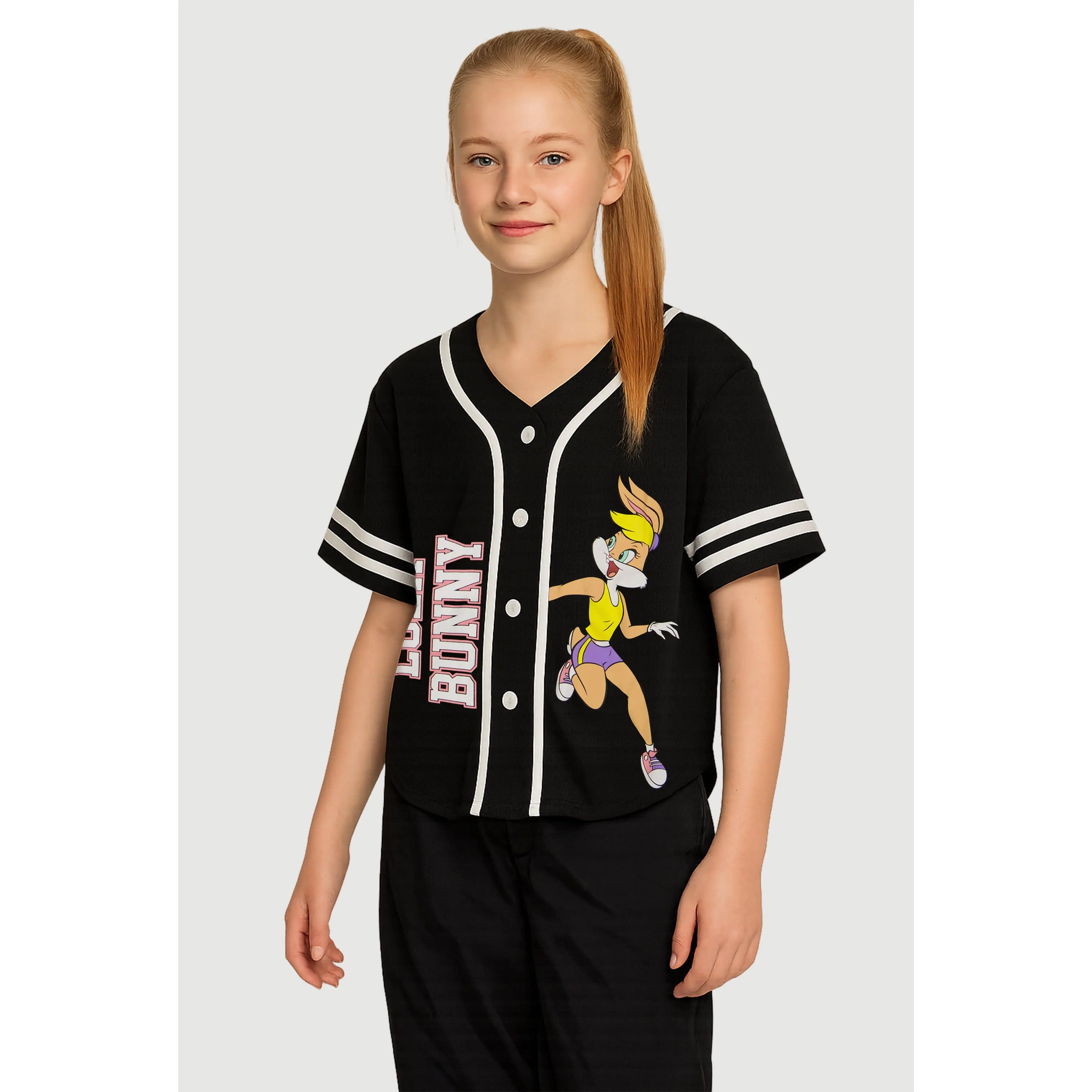 Girls Looney Tunes Lola Bunny Graphic Baseball Jersey