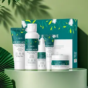 Tea Tree Facial Care Set (foam Cleanser + Toner + Serum + Gel + Cream), Acne Skin Treatment, Gentle Pore Cleaning, Oil Control, Daily Skincare, Skin Care Sets