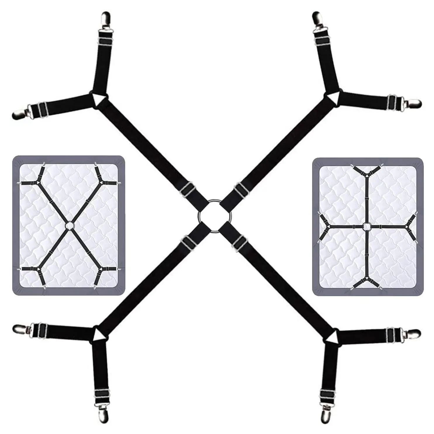 Room Decor Bed Sheet Gripper, 1 Count Fall Bed Sheet Strap Fastener, Crisscross Sheet Corner Holder For Twin/Queen/King, Bedding Accessories, Fall Ess