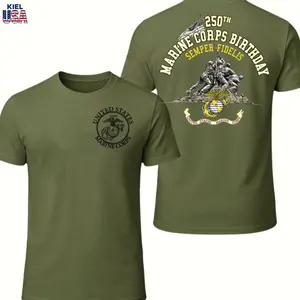 250th USMC Birthday T-Shirt, Marine Corps Anniversary Tee, Veteran Gift