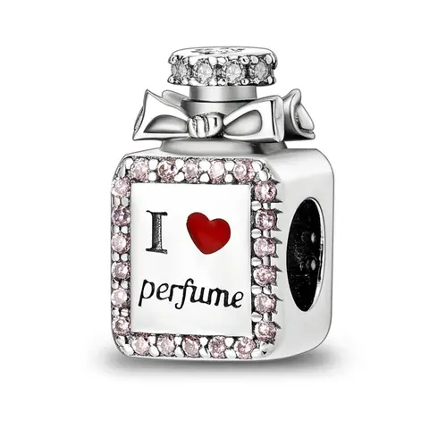 Fashion Perfume Bottle Shaped Beads, Rhinestone & Heart & Letters Decor Fragrance Charm for Women Bracelet and Necklace Making, Suitable for DIY Birthday Gift, DIY Jewelry Accessories, DIY Jewelry Decoration