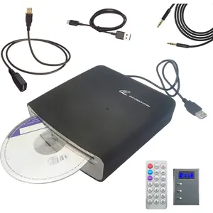 CD DVD Player for  with USB Port AUX Port, Portable External CD Player That Plugs into  Laptop Desktop TV Computer, Plug & Play -Upgraded with Extra USB Extension