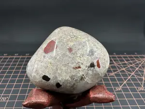 Polished Michigan Red Jasper Puddingstone - Large Quartz Inclusions