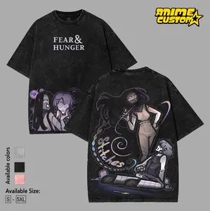 Stitches & Daan Fear & Hunger Game Graphic Tees Washed Tee Game Acid Washed Lightweight Cotton TSHIRT, Gift For Gamer Men's Regular Fit Floral Print Tee men gifts graphic 5 Je tee