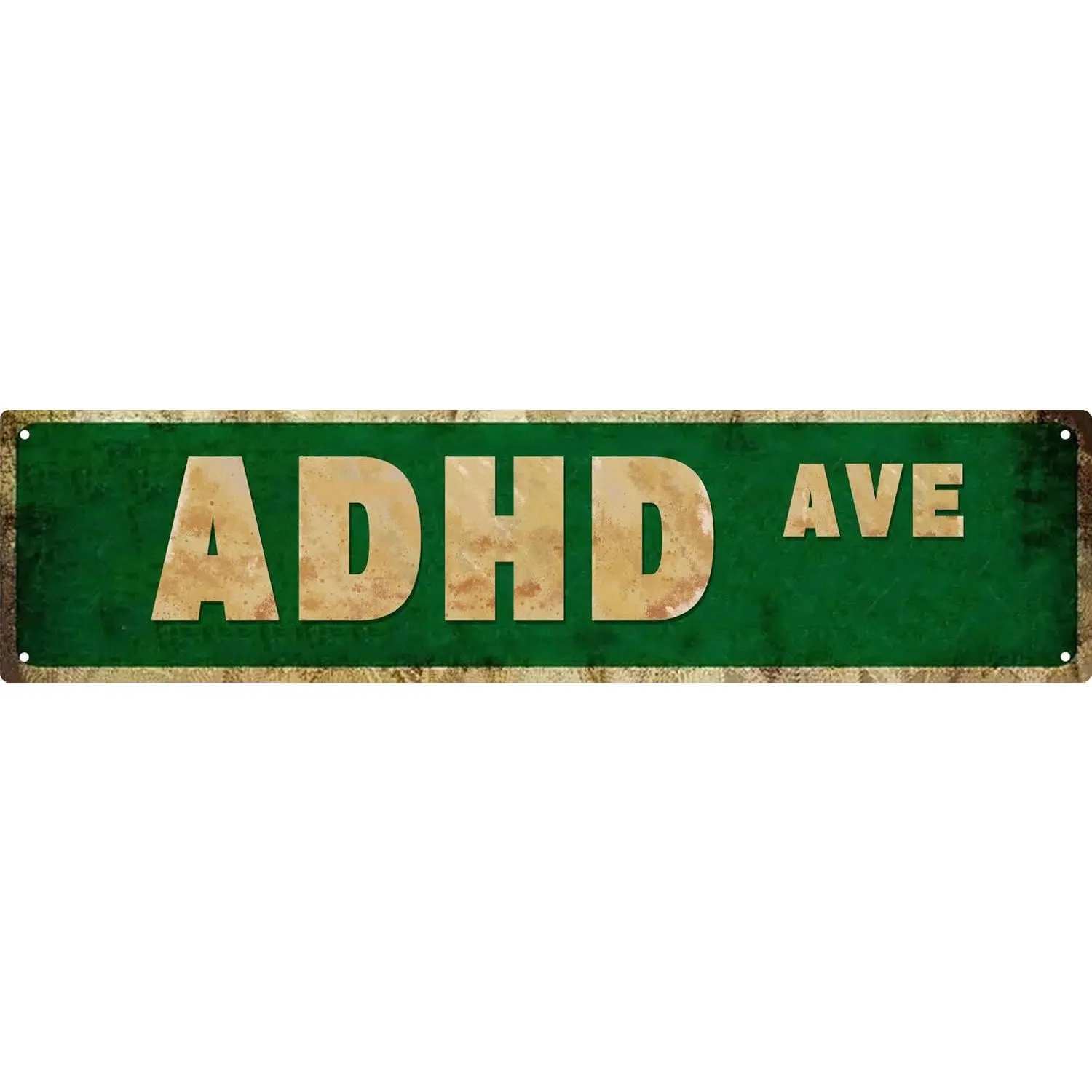 Funny Adhd Ave Man Cave Accessories Kitchen Signs Farmhouse Wall Decor Vintage Metal Signs Street Signs Home Room Door Decor 4x16 inches
