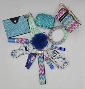 Pink and blue keychain set