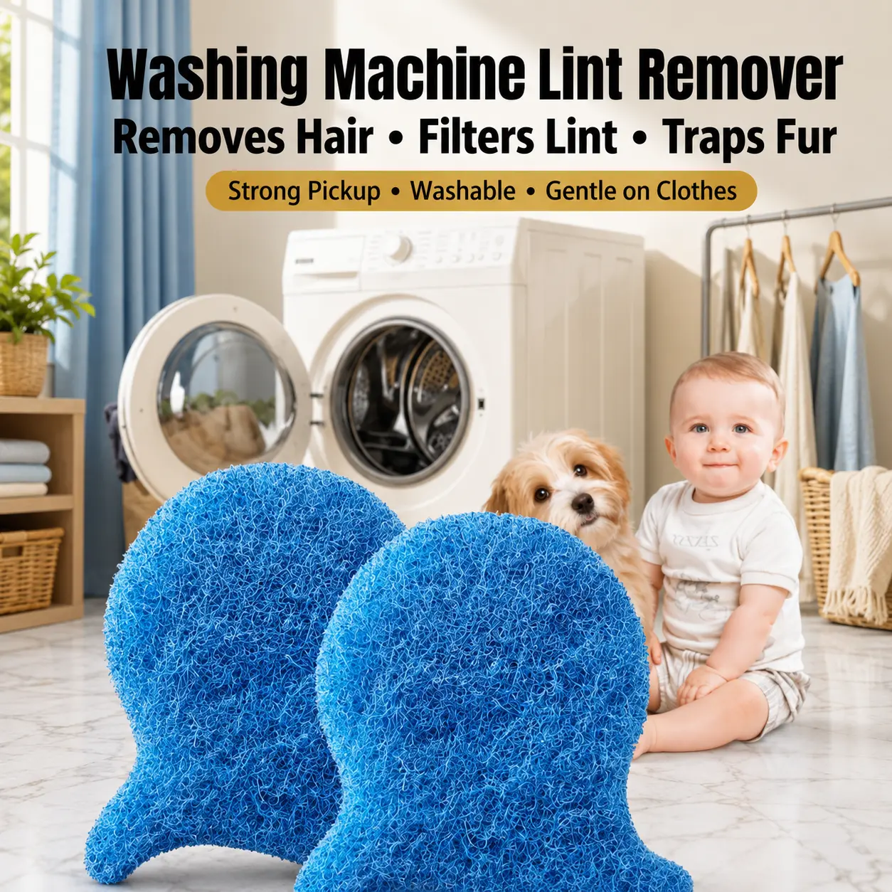 Viral 6 PCS Pet Hair Remover for Laundry - The Ultimate Laundry Hack! Reusable Fur, Lint & Dander Catcher Pad for Washer and Dryer. Eco-Friendly & Keeps Your Outfits 100% Hair-Free. A Must-Have for Dog & Cat Owners