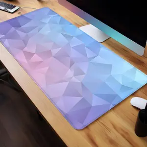 Geometric Pastel Abstract Design Mouse Pad, Rectangle Gaming Mouse Pad, Non-Slip Rubber Base Stitched Edge Desk Pad for Desk Laptop Desktop, Made for Gaming