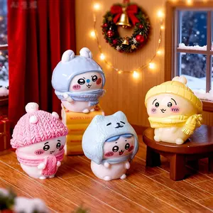 4PCS Chiikawa Kawaii Series Figure Cute Anime Cartoon Hachiware Usagi Collectible Dolls Decor Toy Gift for Fans