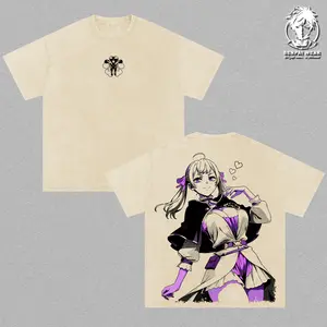 Noelle Silva T-Shirt – Black Clover Oversize Anime Graphic Tee, Acid Washed Heavy Cotton Shirt, Vintage Manga Streetwear, Unisex Casual Wear, Anime Merch, Gift for Anime Fans
