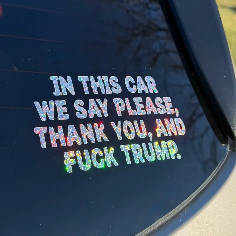 In This Car We Say Decal