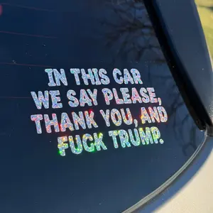 In This Car We Say Decal