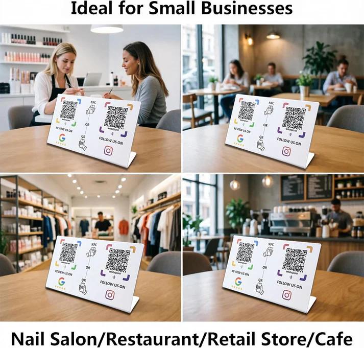 Dual NFC Review & Social Sign – Waterproof PVC – No Monthly Fee