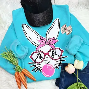 Bunny with Glasses Chenille Patch