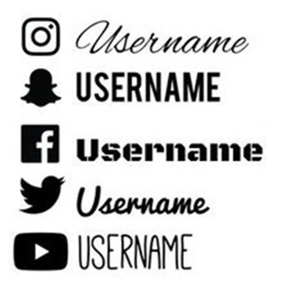 Custom Social Media Decal - 2 pack