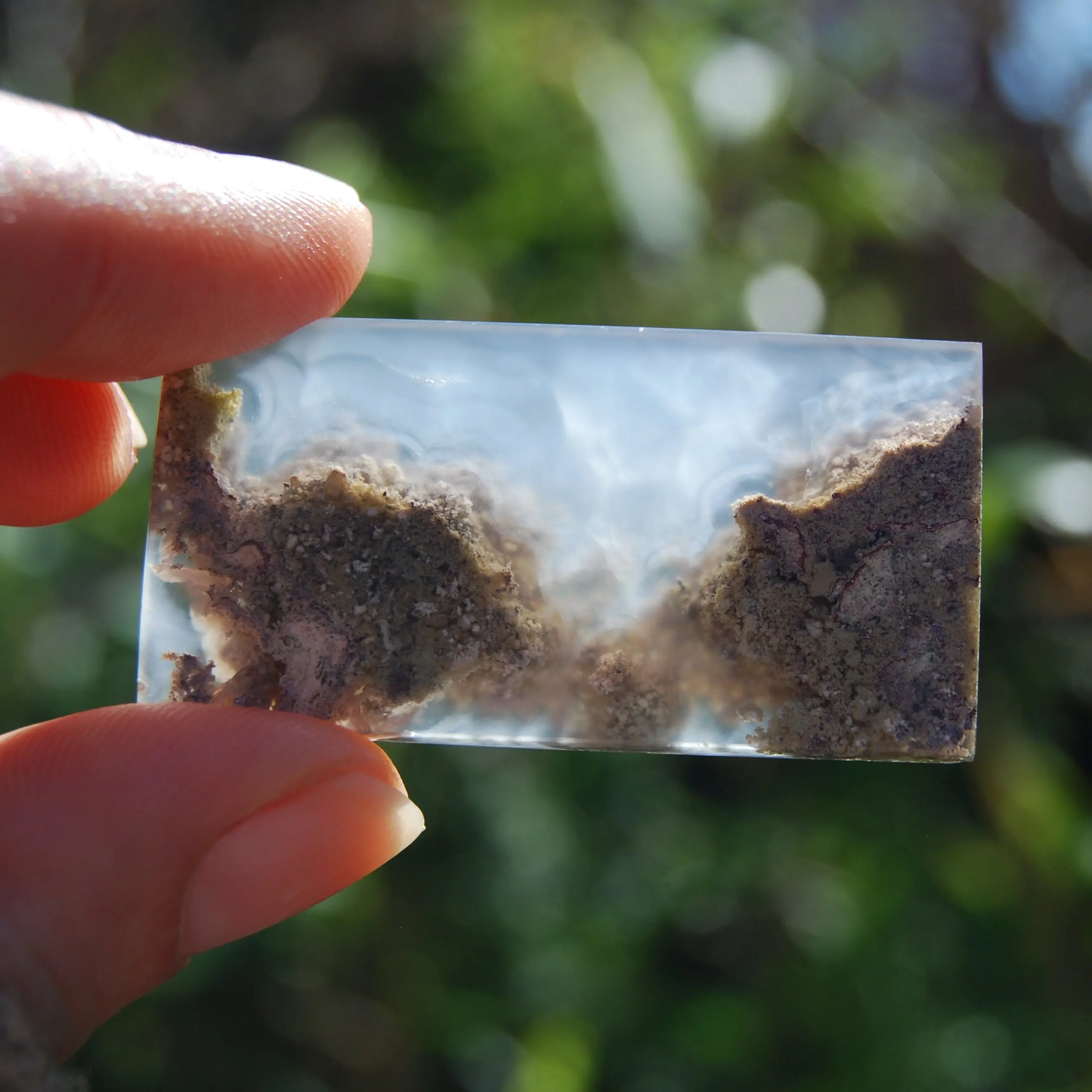47mm Moss Agate Cabochon Rectangle, h10