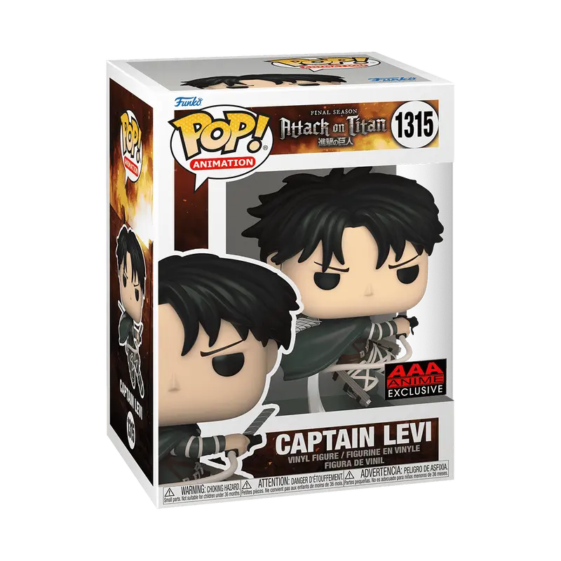 Funko Pop! Attack on Titan - Captain Levi #1315 Exclusive (Sticker may vary) Collectible Pop Vinyl Figure
