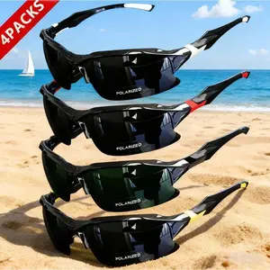 4-Pack Polarized Sunglasses for Men & Women, UV Protection Lightweight Sports Shades, Windproof Outdoor Glasses for Driving, Hiking & Fishing