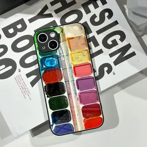 Colorful Watercolors Set Paint Palette Phone Case For iPhone 17 16 Promax 15 Pro 14 Plus 13 Pro 12 mini 11 Samsung Galaxy S25 Plus S24 Ultra S23 Glass phone case