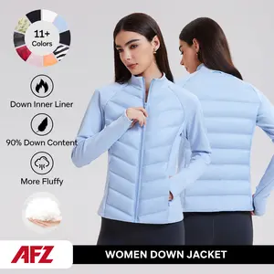 AFZ Women's Lightweight Featherweight 900-Down-Fill Puffer Jackets for Winter Outdoor Activities 2025 Down Jackets Womenswear Coats Tops Outerwear Comfort Long Sleeve