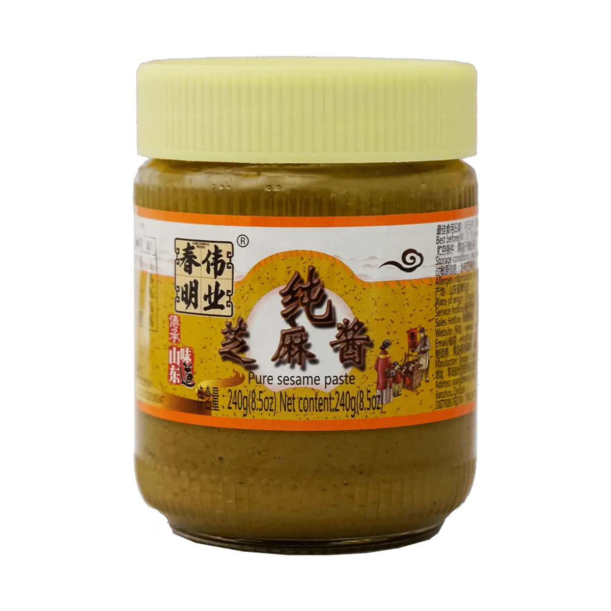 CHUNMING Pure Sesame Paste - Versatile Sauce for Hot Pot, Salads, Cold Skin Noodles & Dips (240g)