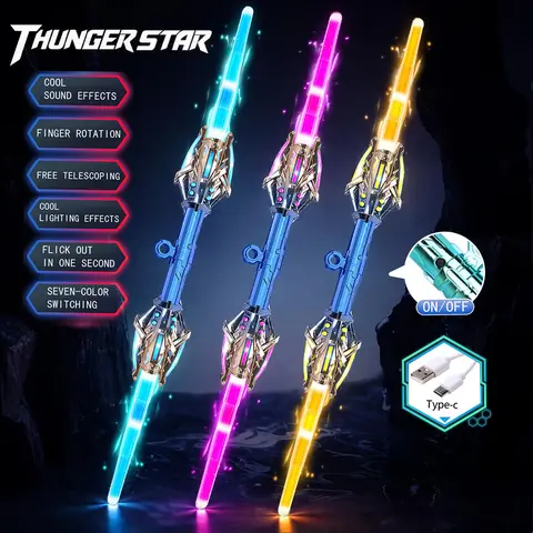light toys with cool and colorful lighting effects children's toy boy cool luminous sword flashing glow sticks color lighting special effects music gift toys for boys and girls