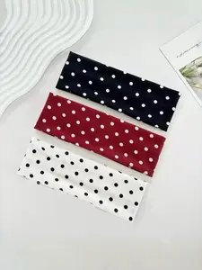 3-Piece Polka Dot Hairband Set, Casual Simple Headwear for Women & Girls, Minimalist Round Pattern Hair Accessories