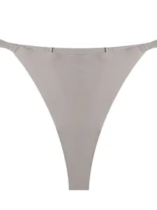 Women's Sporty One-Piece T-Shirt Pant Ice Silk Breathable Quick-Dry Low-Waist Seamless Sexy Thong Underwear Set (2-Pack)