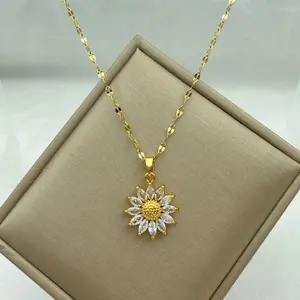 Gold Plated Sunflower Necklace