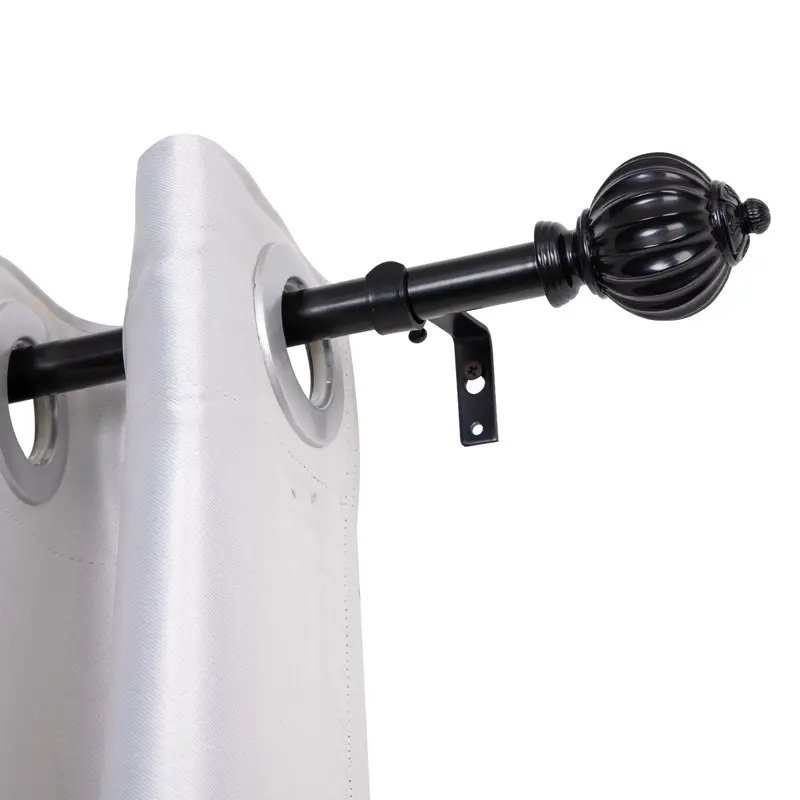 UTOPIA ALLEY  Wall Mounted 3/4 Inch Curtain Rod - Curtain Rods For Windows 48 to 86 Inch, Adjustable Drapery Rods, Black Curtain Rods, Bedroom & Living Room Decorative Curtain Rods, Tapestry Poles (Black, 48"-86")