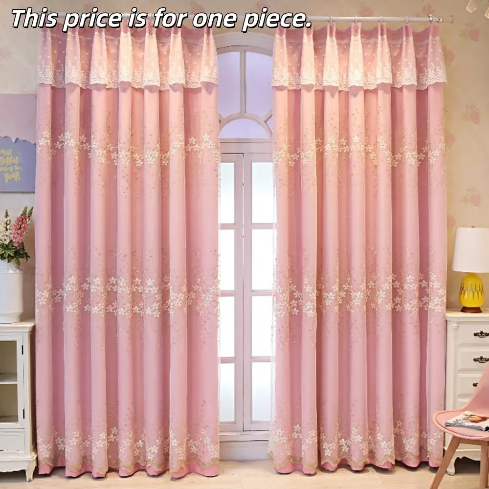 1PC Elegant Embroidered Lace Curtain Set, Customizable Bedroom & Living Room Drapes, Perfect for Modern Home Decor, Enhance Your Space Style