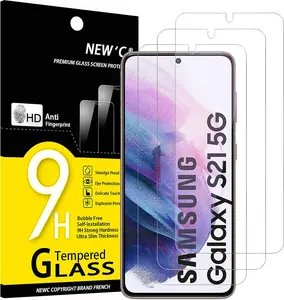 NEW'C [3 Pack Designed for Samsung Galaxy S21 FE 5G Screen Protector Tempered Glass, Case Friendly Anti Scratch Bubble Free Ultra Resistant