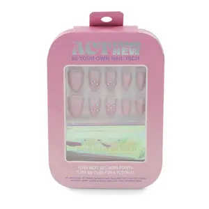 Act Brand New Press On Nail Kit- Aura Points (Pink Gloss & Rhinestones)