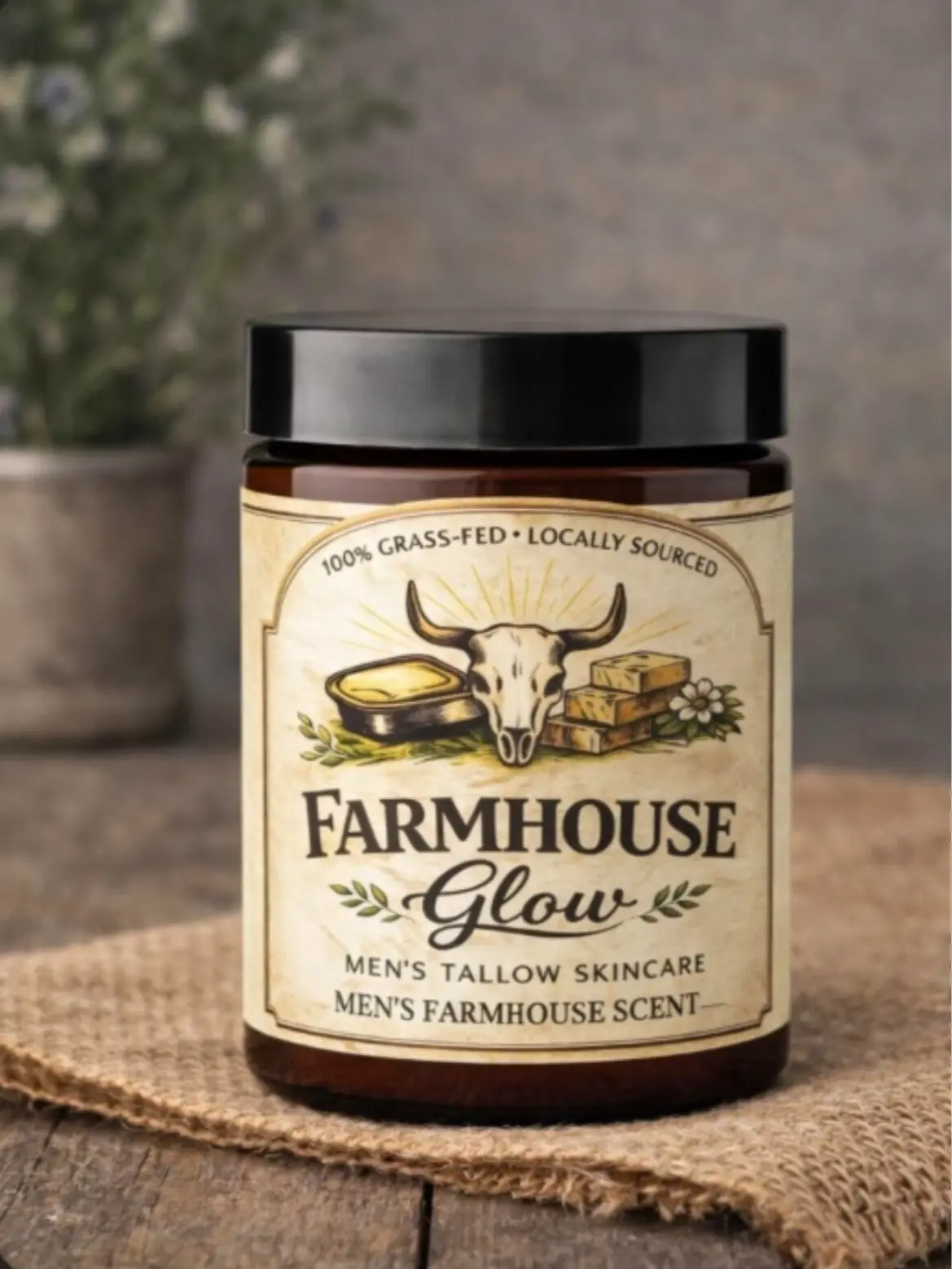 Beard and Skin Tallow balm|100% grassfed|natural|non toxic moisturizer|dryskin skincare|organic|rustic|traditional|nourishing