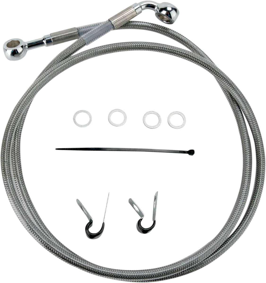 DRAG SPECIALTIES Brake Line - Front - Stainless Steel - +6" - XLCX '16-'20