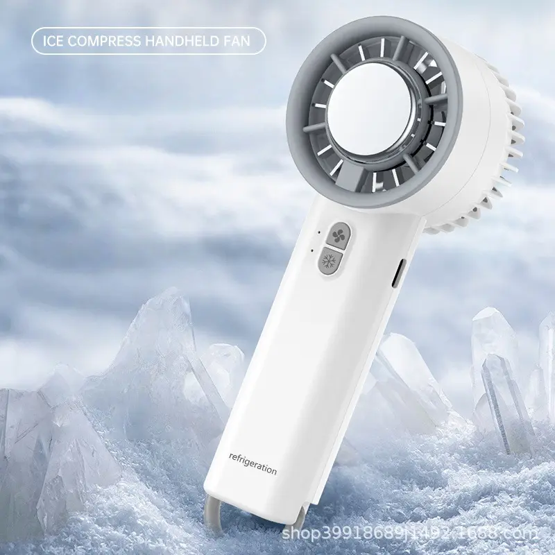 Handheld ice-cooling fan, small semiconductor refrigeration, digital display, portable pocket fan for dormitory and travel, wholesale Handheld ice-cooling fan, small semiconductor refrigeration, digital display, portable pocket fan for dormitory and travel, wholesale