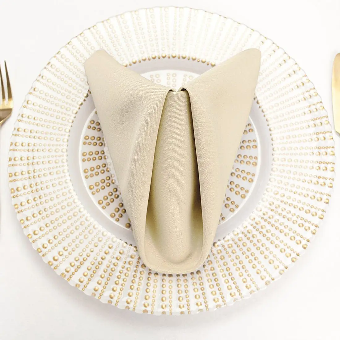 LTC LINENS 20-inch Classic Polyester Bulk Napkins (1 Dozen) - Soft, Durable, Stain-Resistant, Anti-Shrink Kitchen Linens for Casual Meals, Dinner Tableware Sets with Elegant Look via Napkin Rings