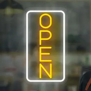 Neon Commercial Open Sign, Adjustable USB Powered LED Neon Open Sign, Shop Restaurant Office Retail Store Window Display ( Vertical)
