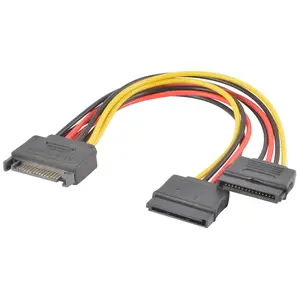 SATA Power 15 pin Y Splitter Cable Adapter Male to Female for HDD Hard Drive