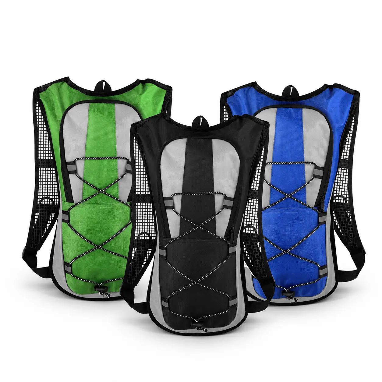 2L Lightweight Hydration Vest Pack with Reflective Strip, Breathable Mesh and Adjustable Straps, Running Water Backpack for Cycling, Hiking, Marathon and Rave Festivals, Water Bladder Not Included