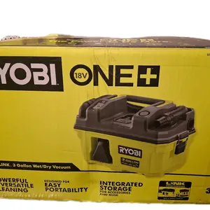 RYOBI 18V ONE+ 3 Gallon Dry/Wet Vacuum Tool Only with Integrated Storage for Accessories and Hose