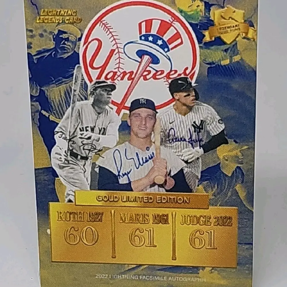 Yankees Gold Limited Edition Home runs Card Ruth Maris And Judge
