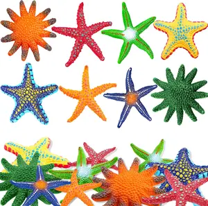 Summer Spring Gift 16 Pieces Big Diving Pool Toys, Beach Colorful Starfish Summer Swimming Underwater Pool Toys Soft Rubber Dive Throw for Kids Birthday Swimming Pool Party Favors Fish Tank Stuffer (2 Sizes)