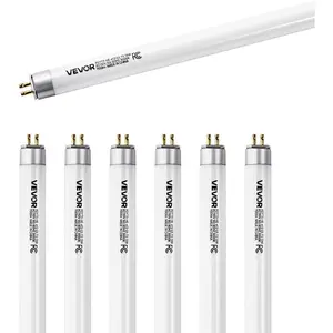 VEVOR 6 Pack T5 Fluorescent Light Bulbs, 21-Inch Linear, Fluorescent Tube Lamp with 3000K Warm White, 13 Watts, G5 Bi-Pin Base, 1100 Lumens, Replacement Bulb, for Under Cabinet Counter Fixture, Closet